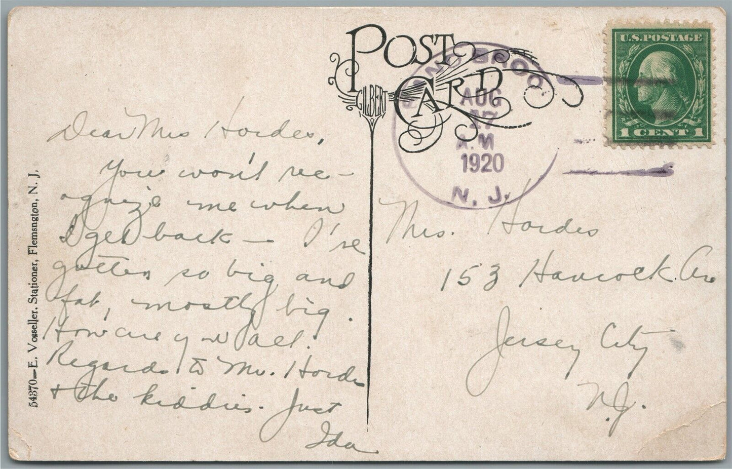 FLEMINGTON NJ COUNTY HOUSE ANTIQUE POSTCARD