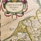 1640 MAP of ANCIENT GERMANY by WILLEM BLAEU antique AUTHENTIC hand colored