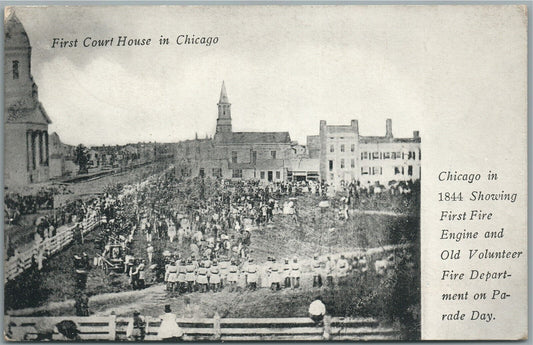 CHICAGO IL FIRST COURT HOUSE ANTIQUE POSTCARD