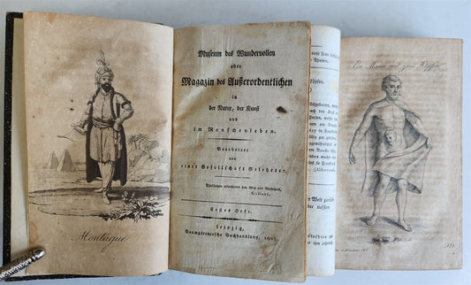 1803-04 EXTRAORDINARY in NATURE ART & HUMAN LIFE 2 VOLUMES antique ILLUSTRATED