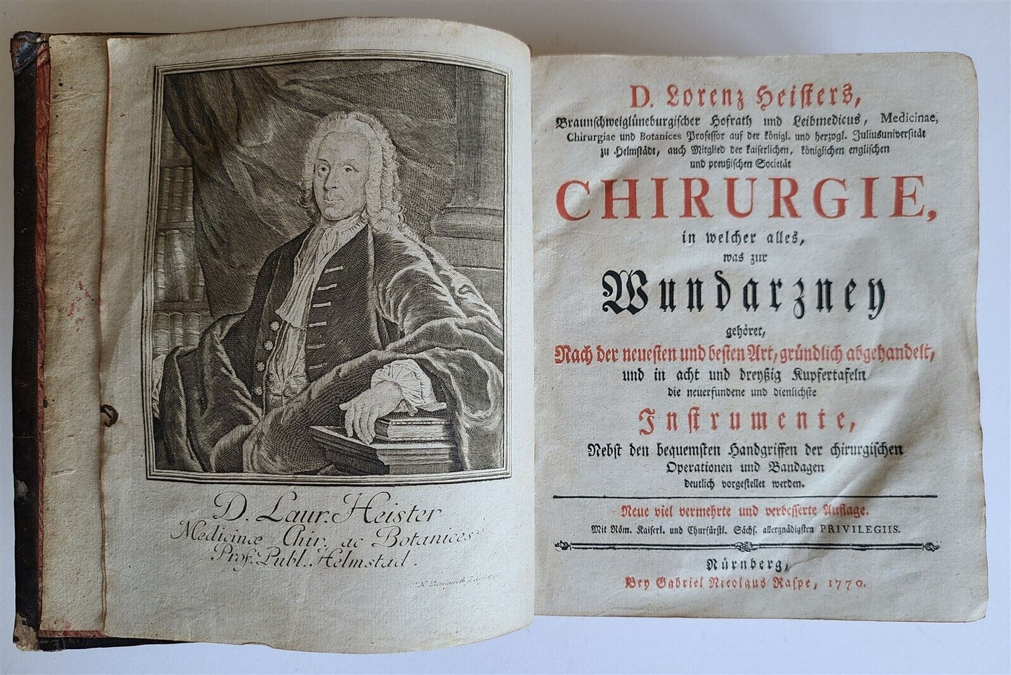 1770 CHIRURGY MEDICAL TREATISE ANATOMY antique ILLUSTRATED BOOK by L. HEISTER