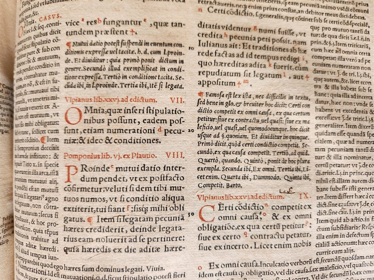 1557 LAW BOOK PART of Corpus Juris Civilis DIGESTA antique MASSIVE FOLIO vellum