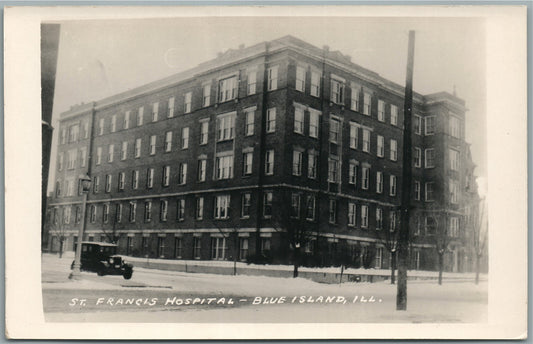 BLUE ISLAND IL ST.FRANCIS HOSPITAL VINTAGE REAL PHOTO POSTCARD RPPC