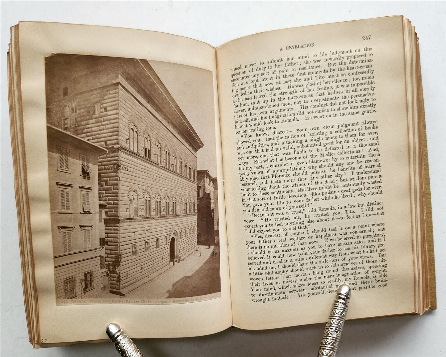 1863 ROMOLA by GEORGE ELIOT antique ILLUSTRATED w/ TIPPED IN PHOTOS