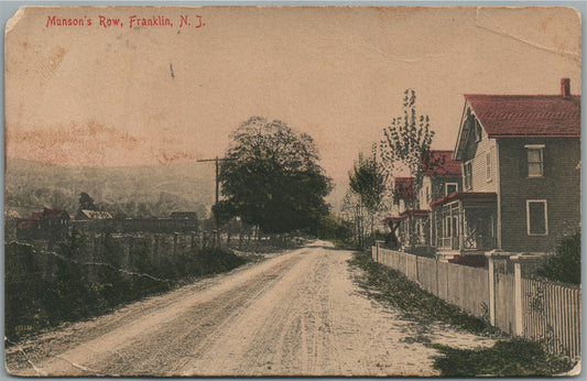 FRANKLIN NJ MUNSON'S ROW ANTIQUE POSTCARD