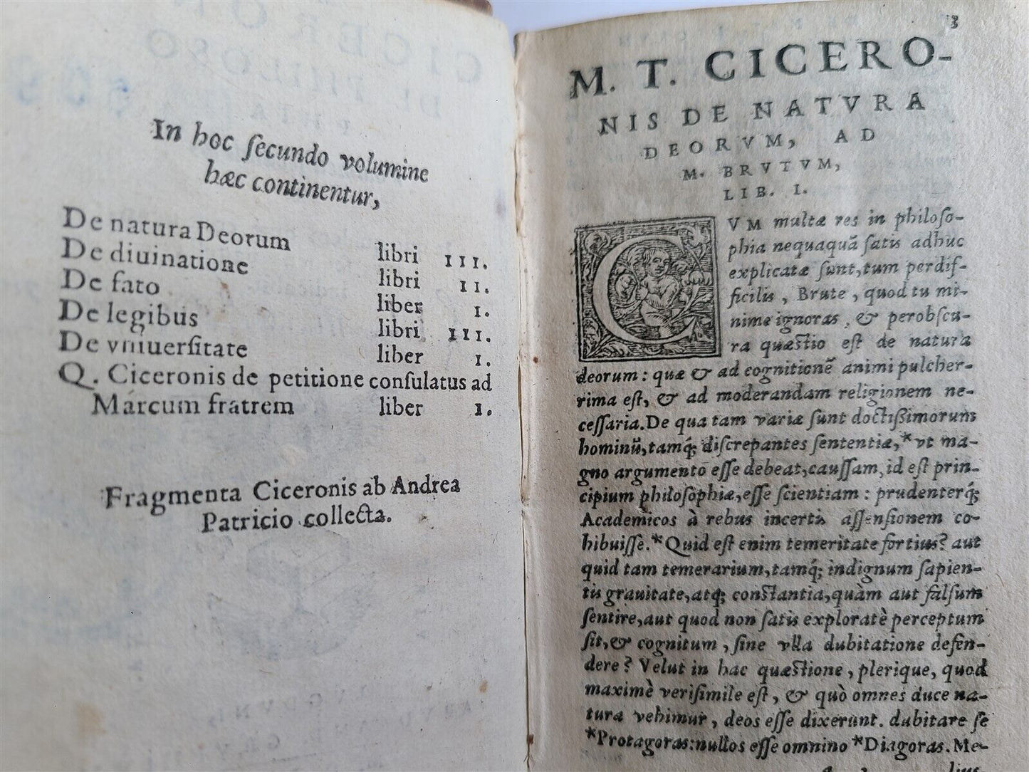 1579 CICERO DE PHILOSOPHIA & DE OFFICIIS antique 16th CENTURY