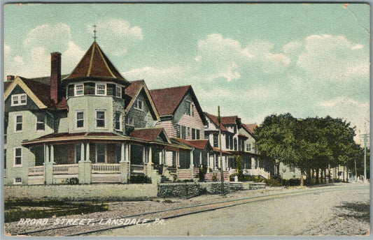 LANSDALE PA BROAD STREET ANTIQUE POSTCARD