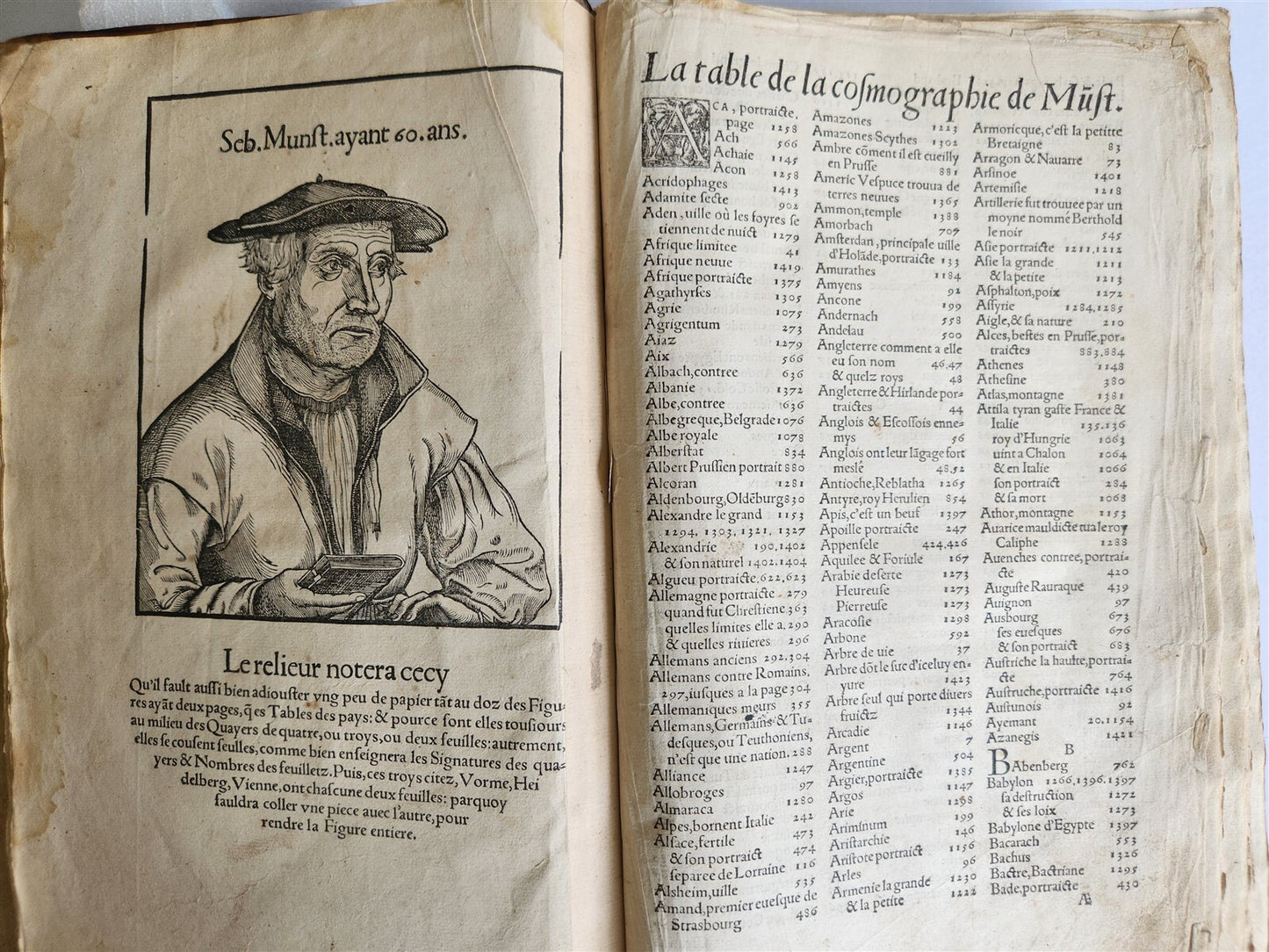 1556 COSMOGRAPHY by Sebastian Munster antique RARE ILLUSTRATED 16th cent. FOLIO