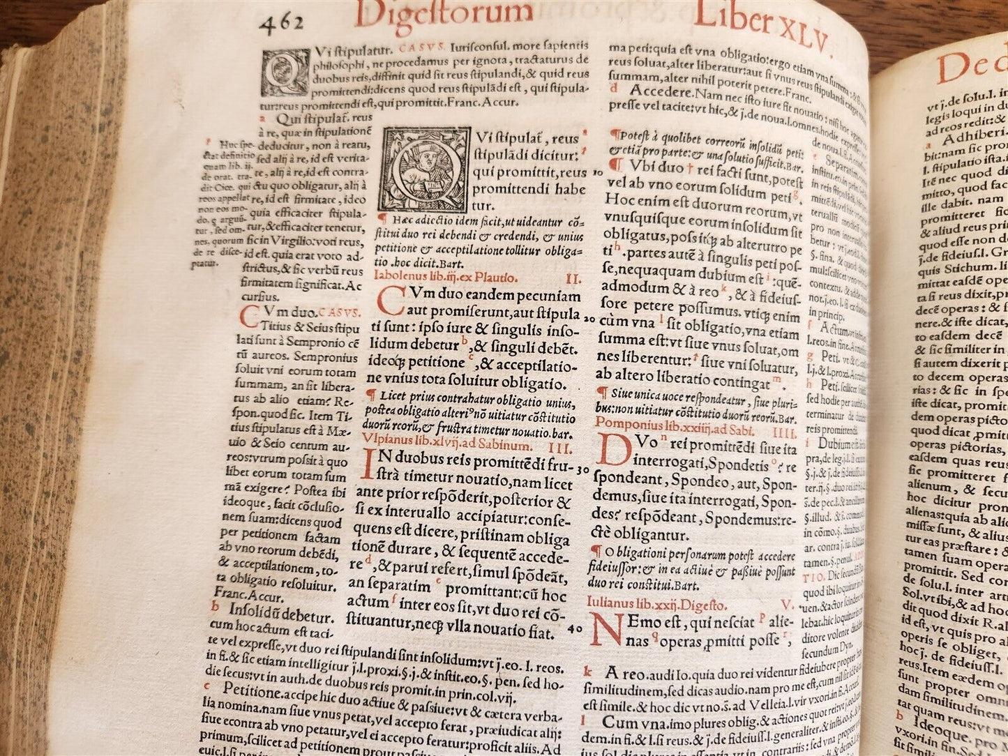 1556 LAW BOOK Corpus Juris Civilis DIGESTUM NOVUM antique MASSIVE FOLIO vellum