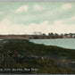CITY ISLAND NY THE BRIDGE ANTIQUE POSTCARD