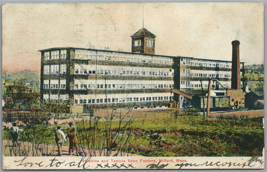 MILFORD MA SHOE FACTORY ANTIQUE POSTCARD