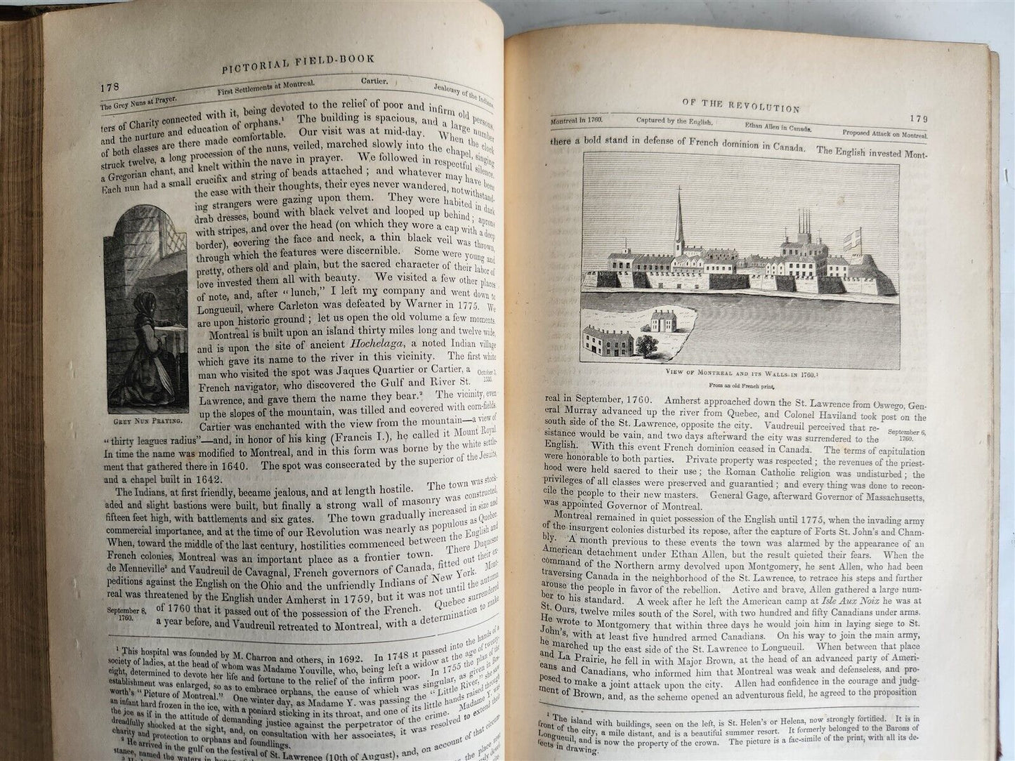 1859 PICTORIAL FIELD-BOOK of REVOLUTION by B. LOSSING 2 VOLS antique ILLUSTRATED