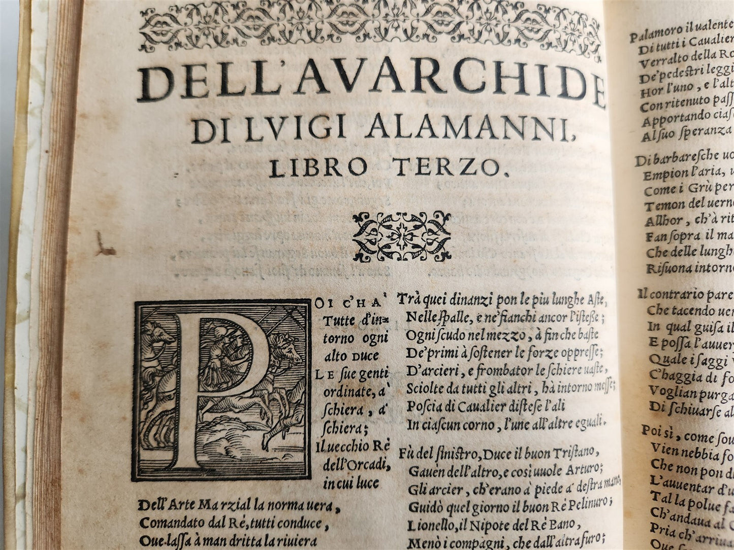 1570 La Avarchide del s. Luigi Alamanni POETRY antique VELLUM BOUND 16th CENTURY