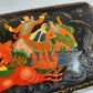 RUSSIAN PALEKH SCHOOL VINTAGE LACQUER BOX Troika SIGNED by ARTIST