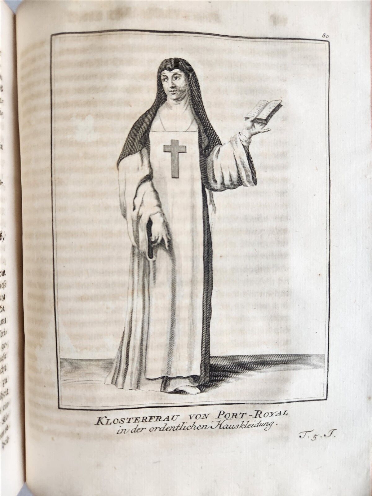 1755 ILLUSTRATED COSTUME HISTORY of MONKS & KNIGHTS for both sexes antique