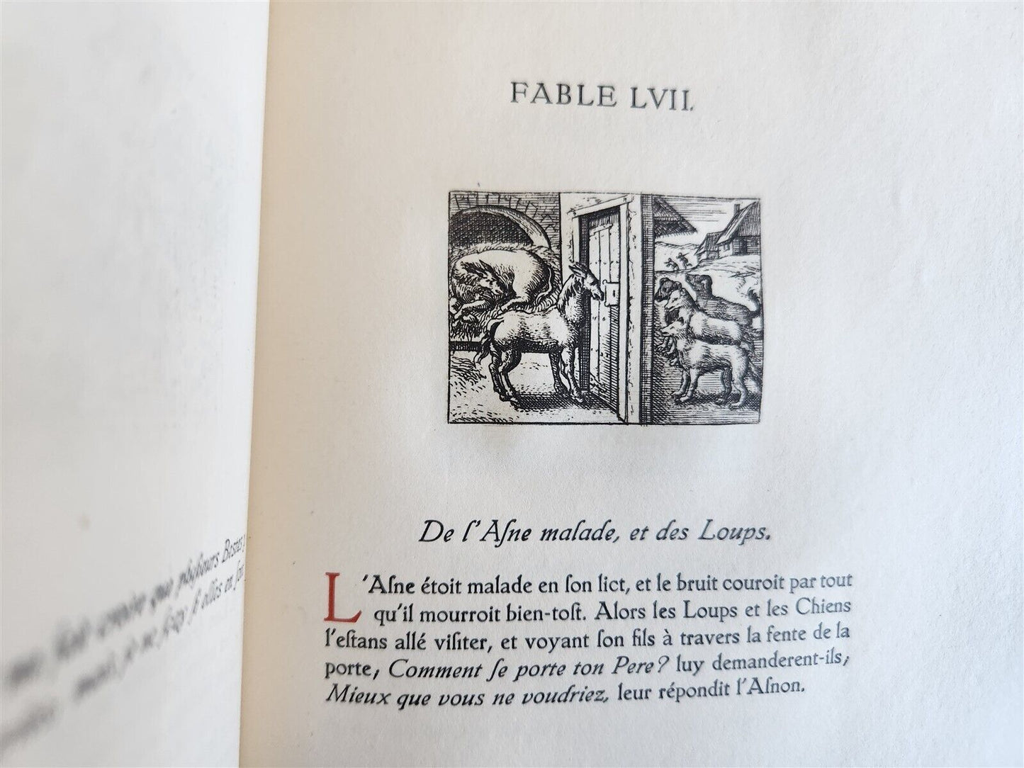 1920 AESOP'S FABLES antique Les Fables d'Esope Phrygien ILLUSTRATED 1669 reprint