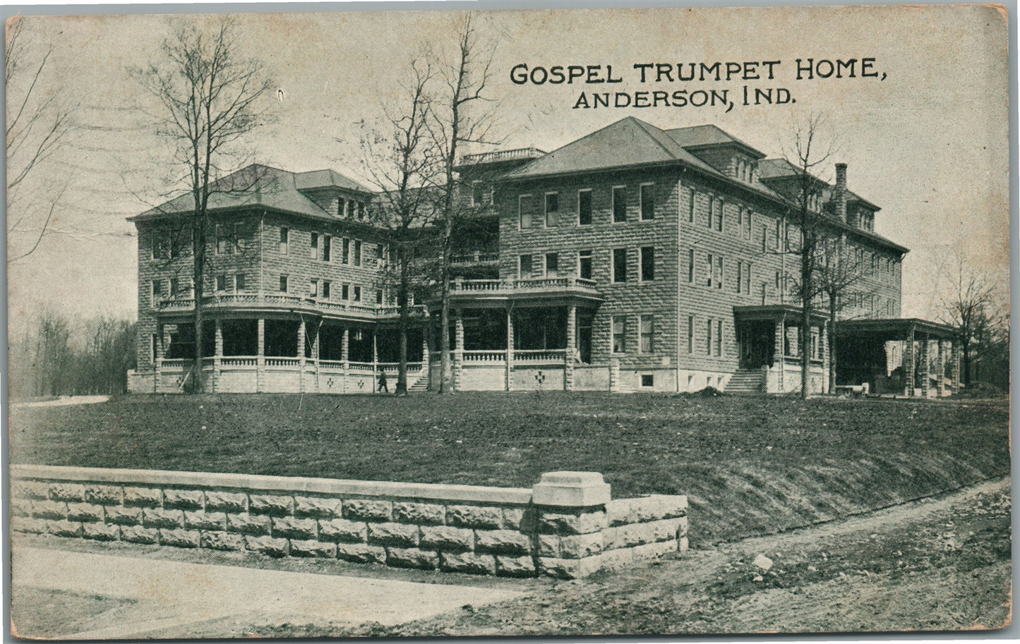 ANDERSON IN GOSPEL TRUMPET HOME ANTIQUE POSTCARD