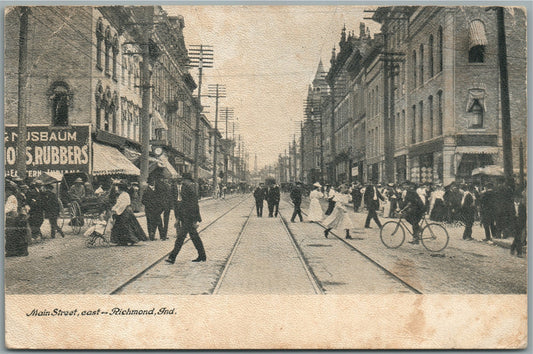 RICHMOND IN MAIN STREET ANTIQUE POSTCARD