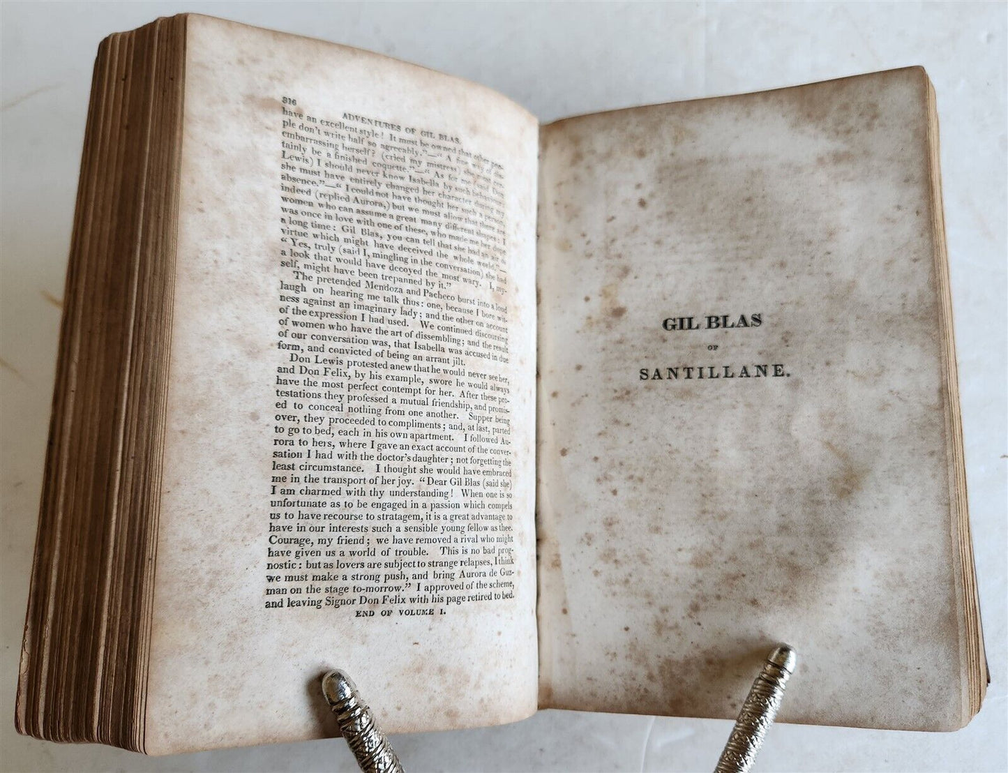 1844 ADVENTURES OF GIL BLAS antique EARLY AMERICAN BINDING HARTFORD ILLUSTRATED