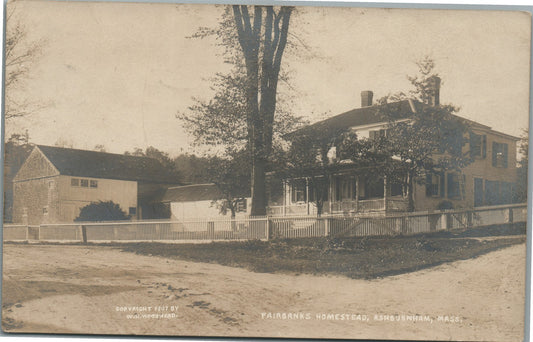 ASHBURNHAM MA FAIRBANKS HOMESTEAD ANTIQUE REAL PHOTO POSTCARD RPPC