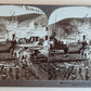 KLONDIKE DAWSON CITY STREET SCENE w/ DOG TEAM antique STEREOVIEW PHOTO