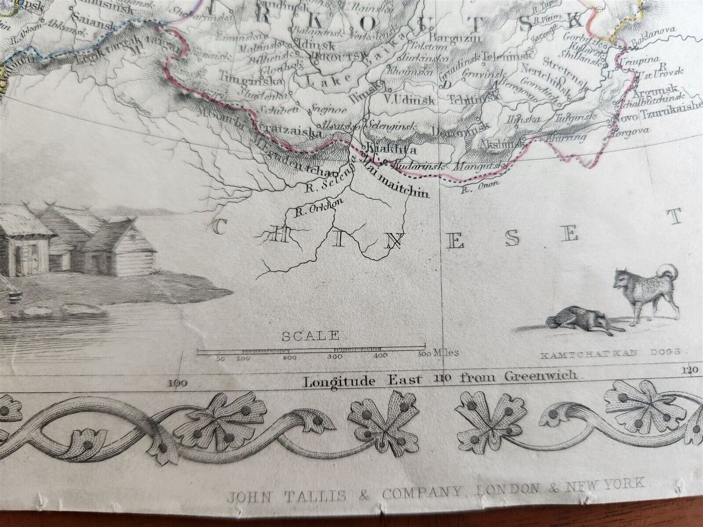 1851 RUSSIA in ASIA antique MAP SIBERIA