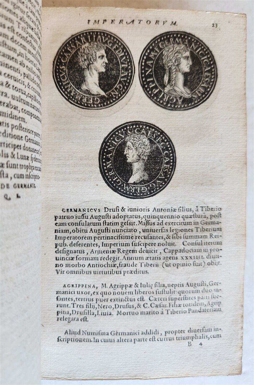 1557 NUMISMATICS antique ILLUSTRATED w/ 400 WOODCUTS Roman & German coins