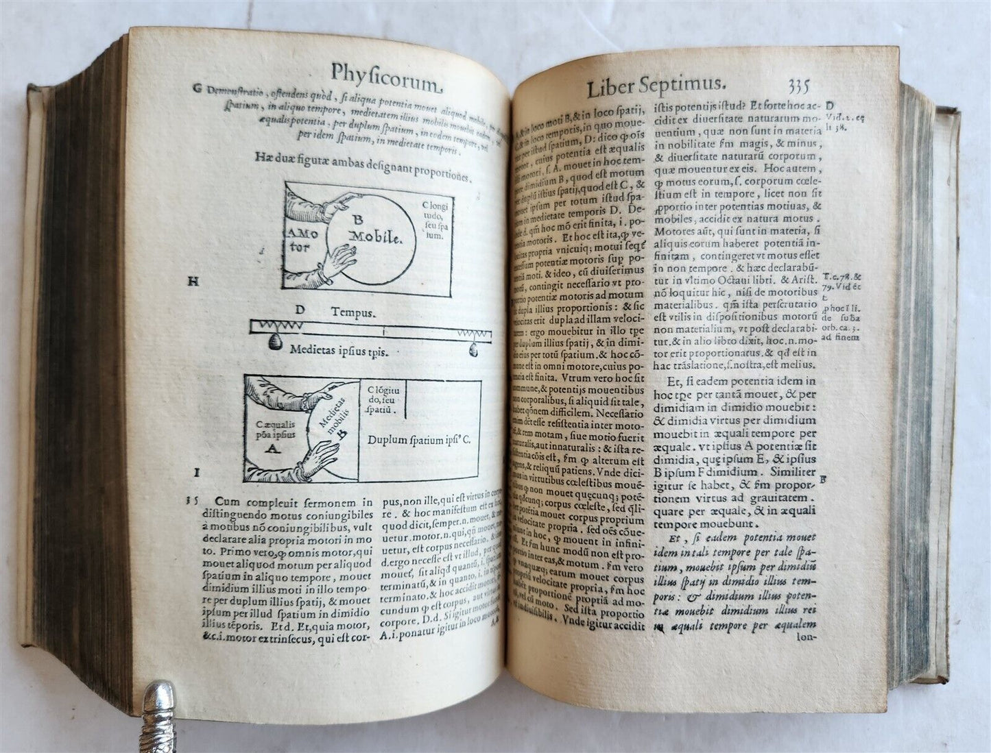 1574 ARISTOTLE ILLUSTRATED DE PHYSICO AUDITU COMMENTARY 16 cent. VELLUM antique