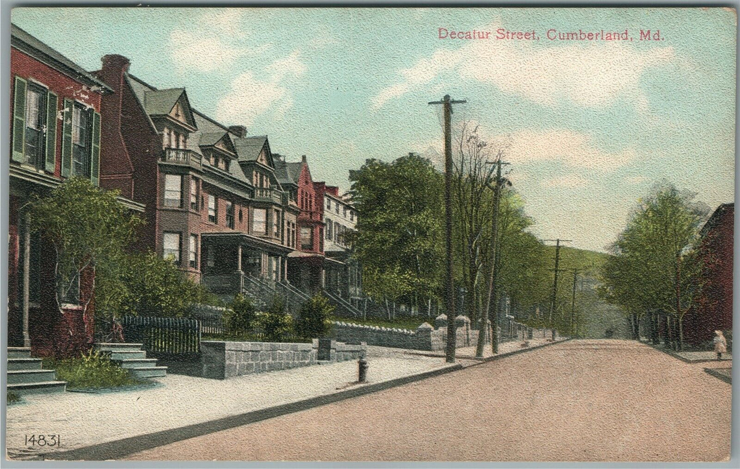 CUMBERLAND MD DECATUR STREET ANTIQUE POSTCARD