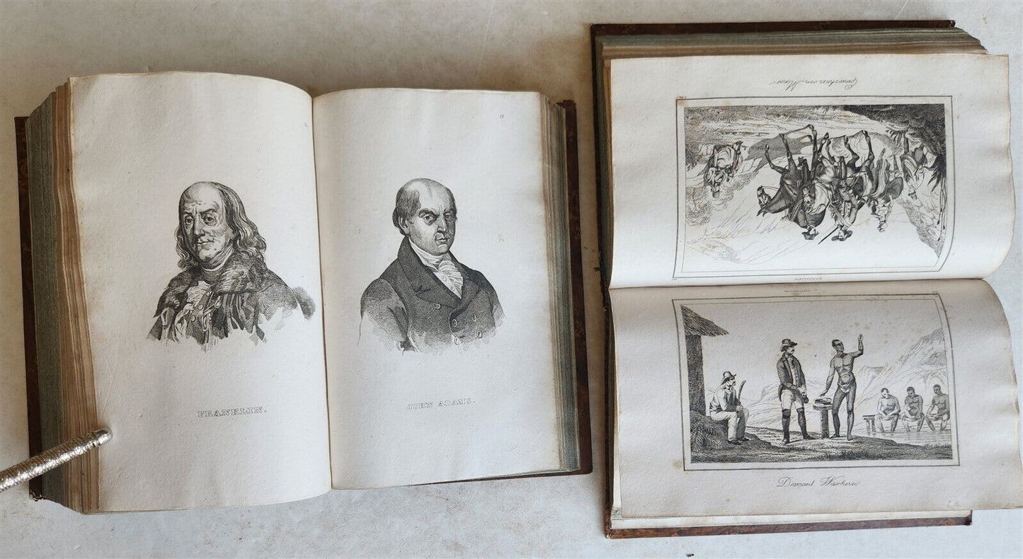 1838 ILLUSTRATED HISTORY of NORTH AMERICA Brazil Columbia & Gyana antique