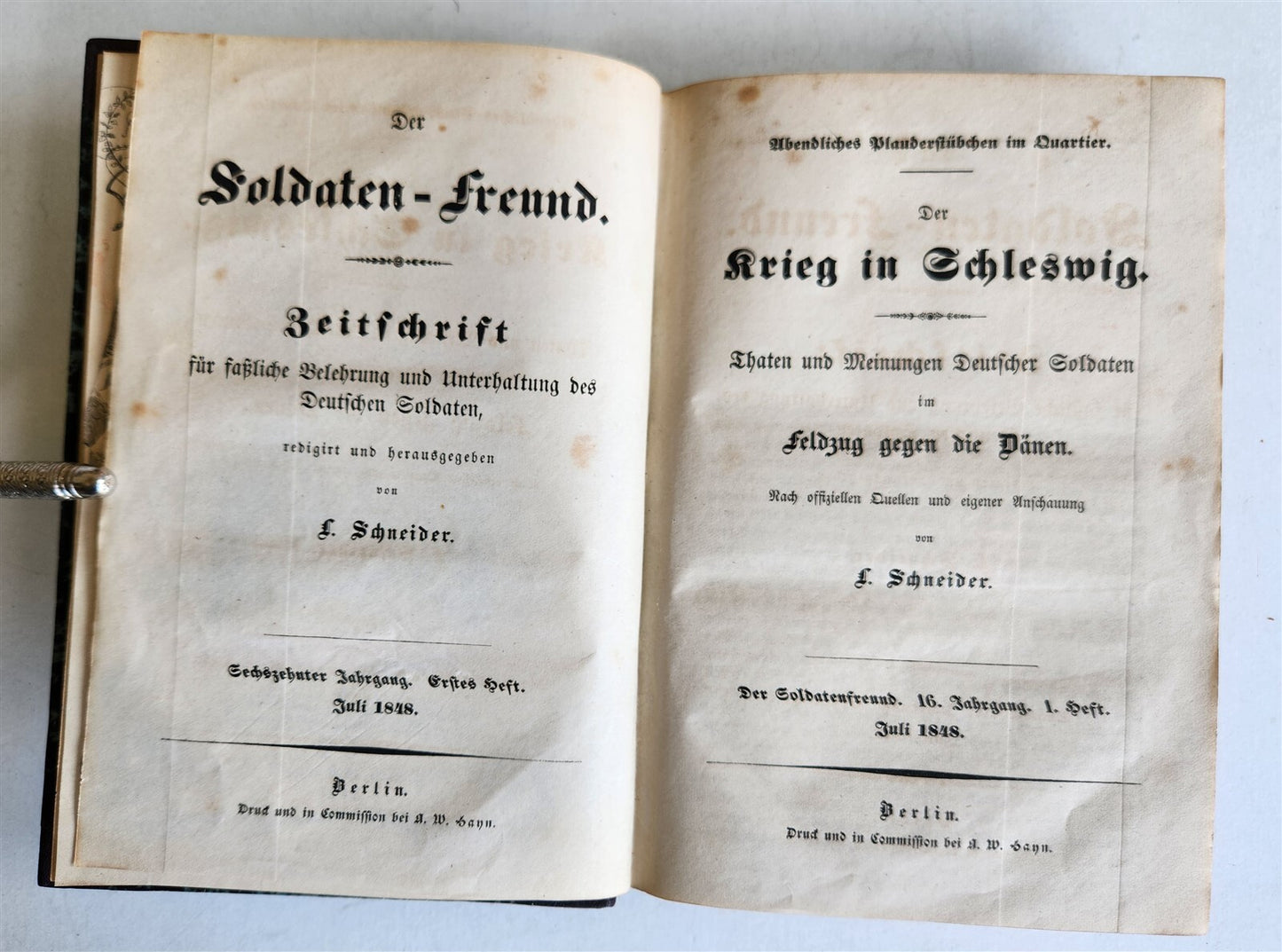 1848 GERMAN SOLDIER'S JOURNAL antique ILLUSTRATED