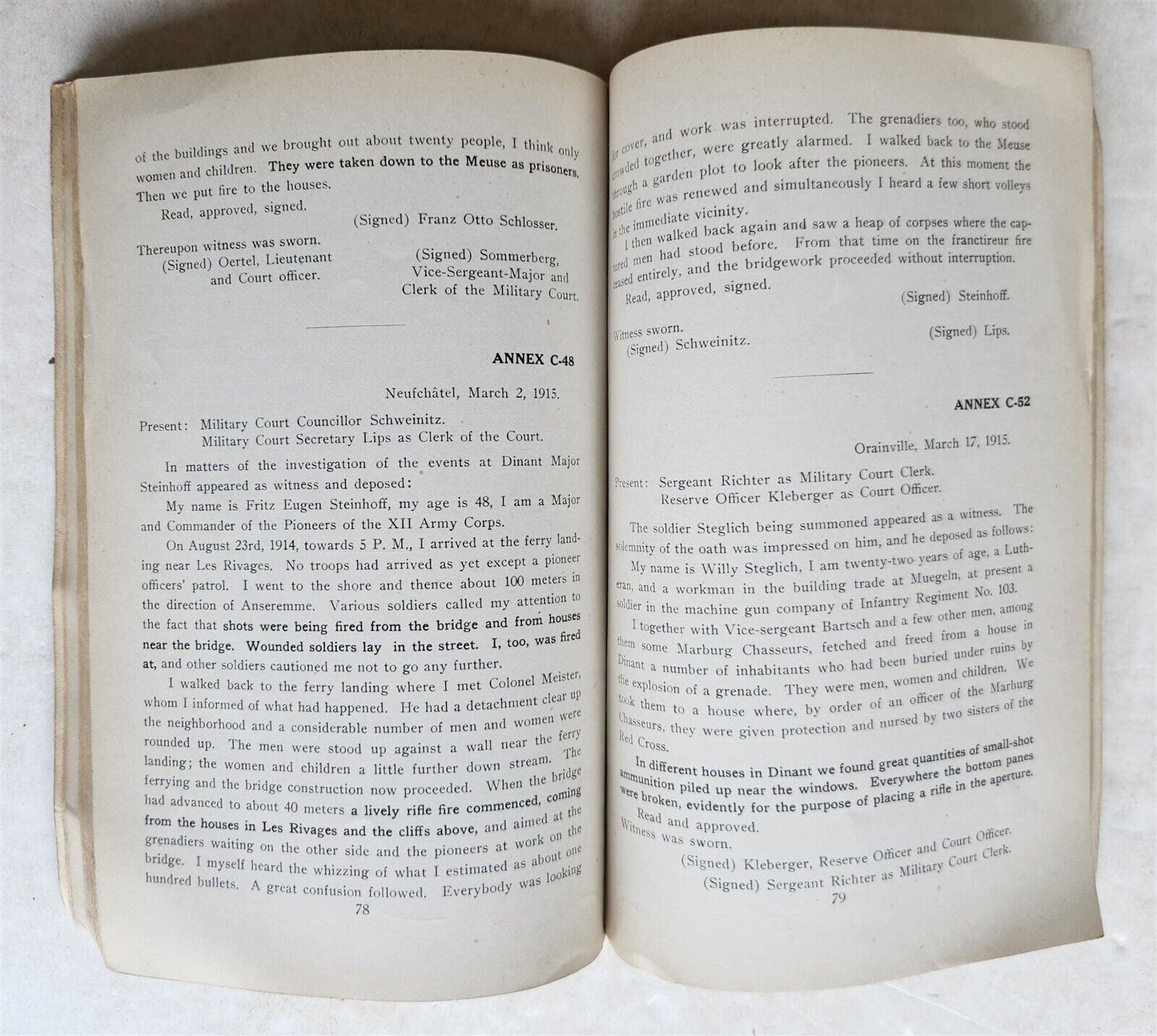 1915 THE BELGIAN PEOPLE'S WAR VIOLATION of INTERNATIONAL LAW antique booklet