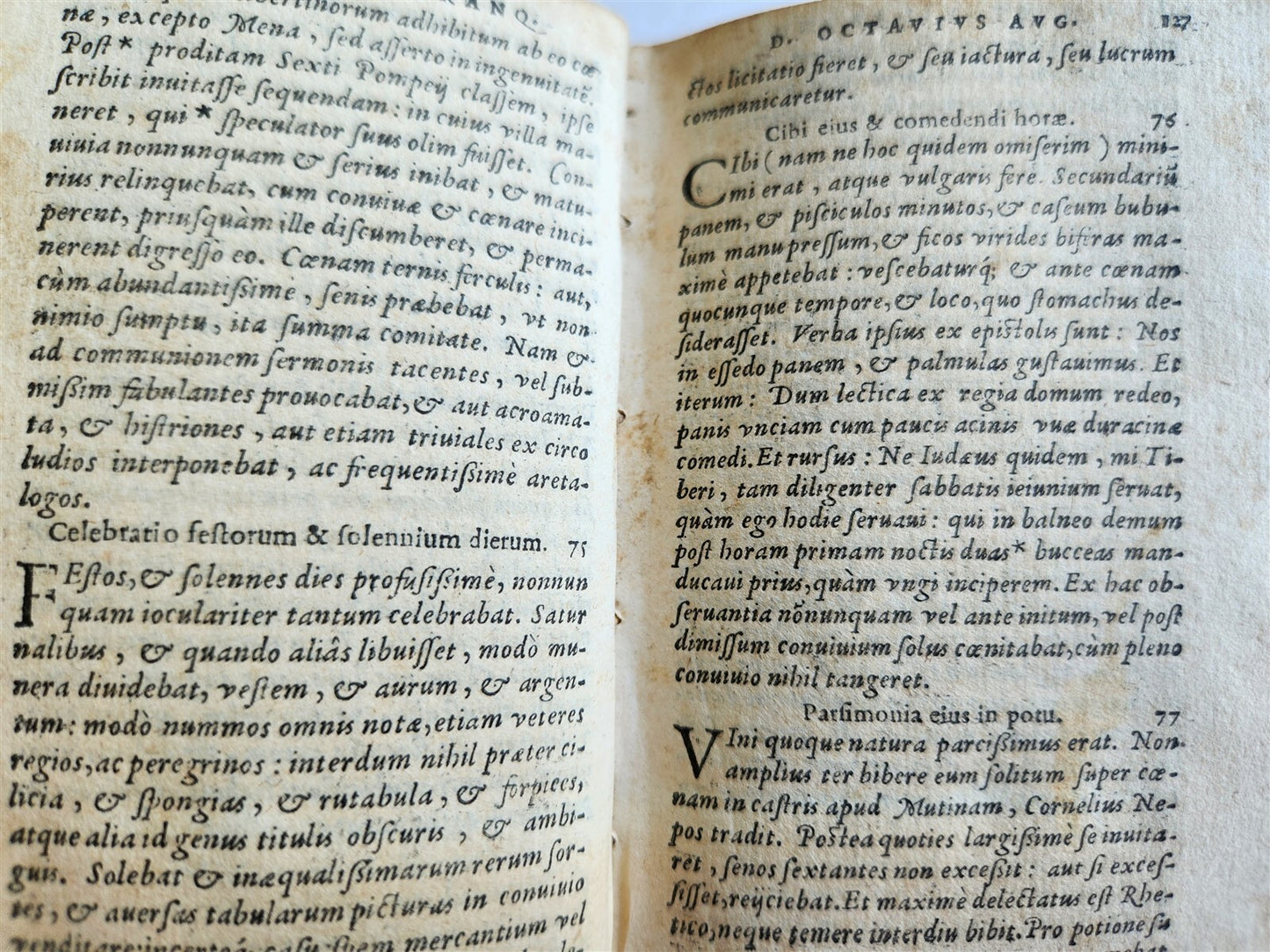 1576 TWELVE CAESARS by SUETONIUS antique VELLUM BOUND ROMAN HISTORY