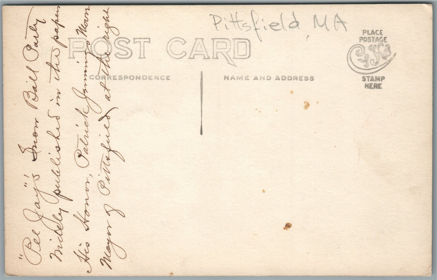 PITTSFIELD MA SUMMER in BERKSHIRES AFTER STORM ANTIQUE REAL PHOTO POSTCARD RPPC