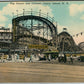 CONEY ISLAND NY BIG DIPPER AND CYCLONE ANTIQUE POSTCARD