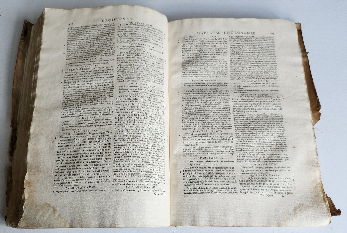 1567 CANON LAW antique 16th CENTURY FOLIO vellum binding Decisiones Canonicae