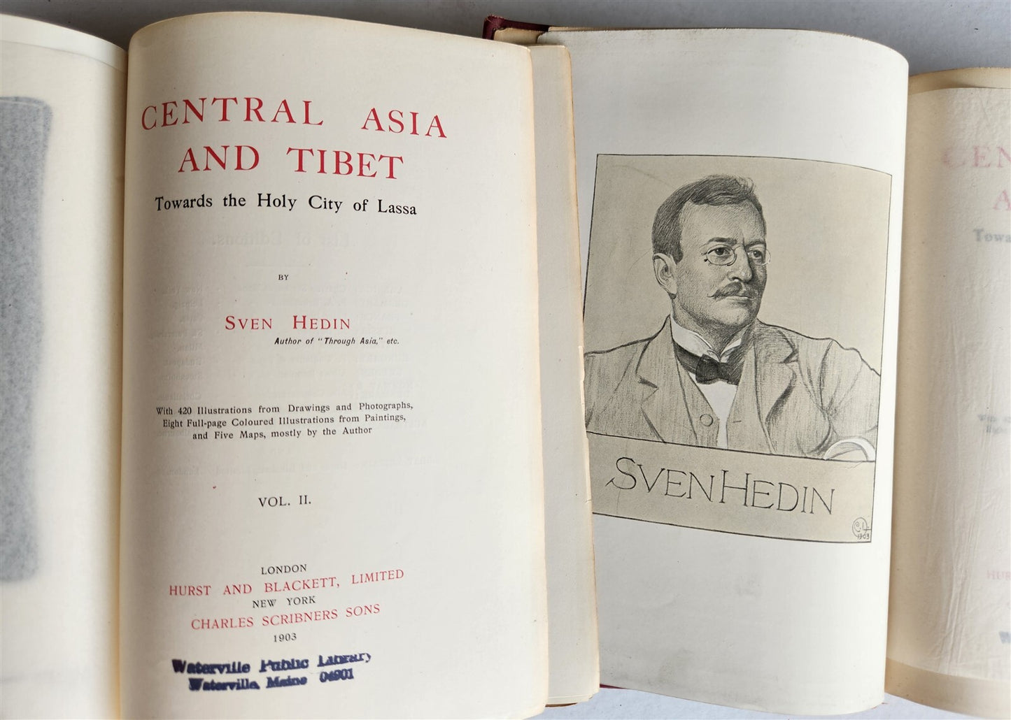 1903 CENTRAL ASIA & TIBET TOWARDS HOLY CITY of LASSA 2 VOLS antique ILLUSTRATED
