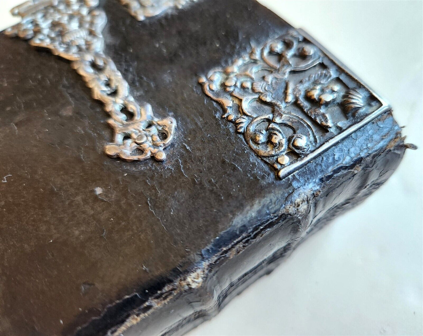 1754 GERMAN DEVOTIONAL BOOK antique BINDING w/ STUNNING SILVER FITTINGS