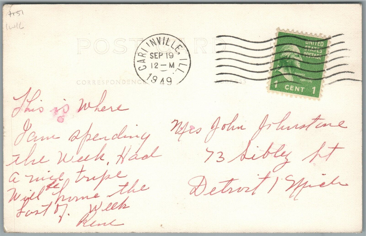 CARLINVILLE IL CENTRAL SCHOOL VINTAGE REAL PHOTO POSTCARD RPPC