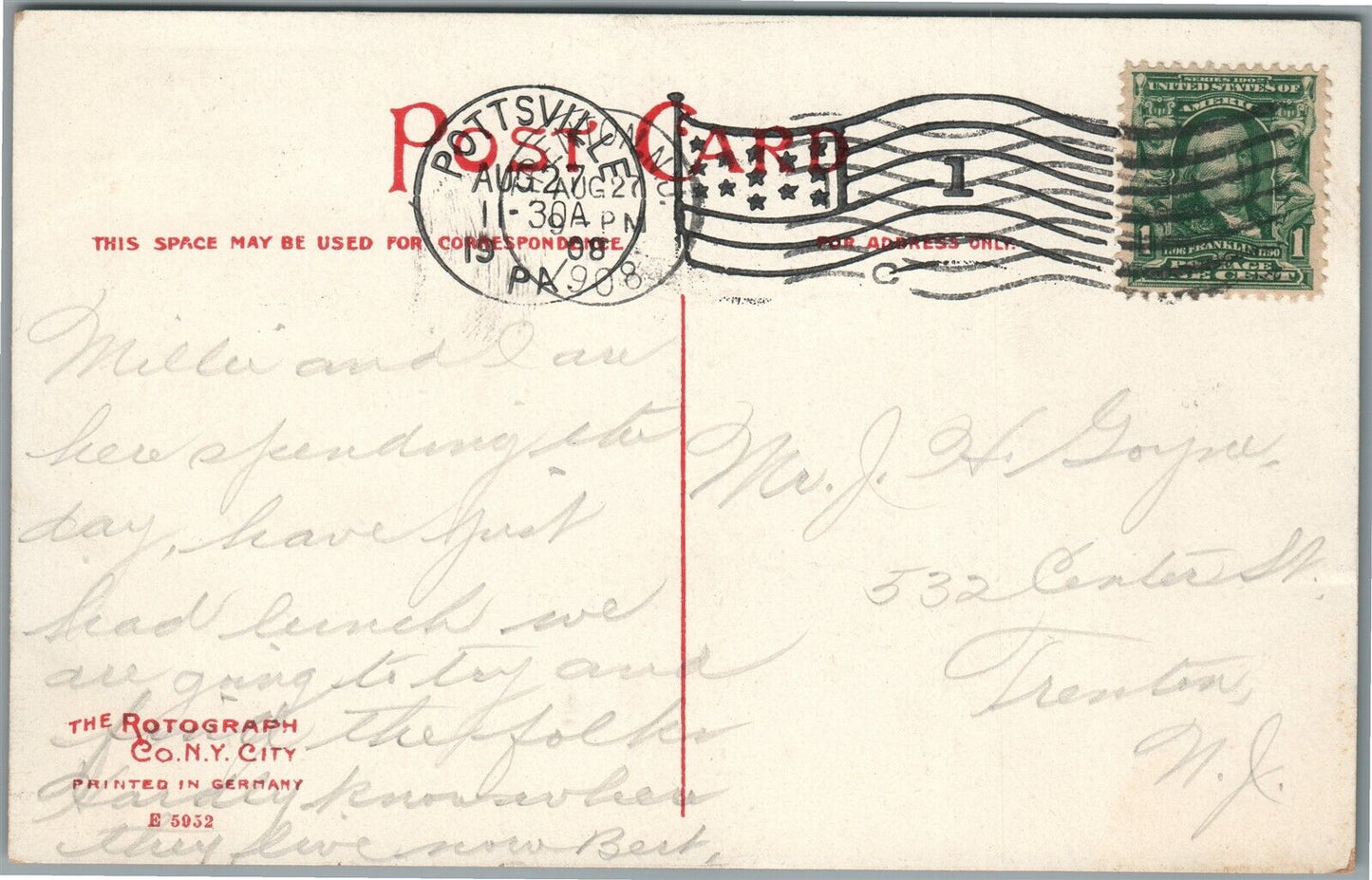 POTTSVILLE PA RAILROAD BRIDGE ANTIQUE POSTCARD