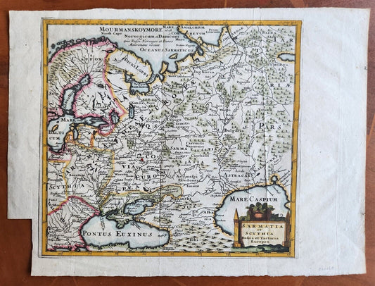 1697 SARMATIA et SCYTHIA RUSSIA et TARTARIA EUROPA antique MAP