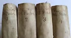 1731-1735 LIVES OF HOLY FATHERS 4 VOLUMES antique in ITALIAN VELLUM BOUND