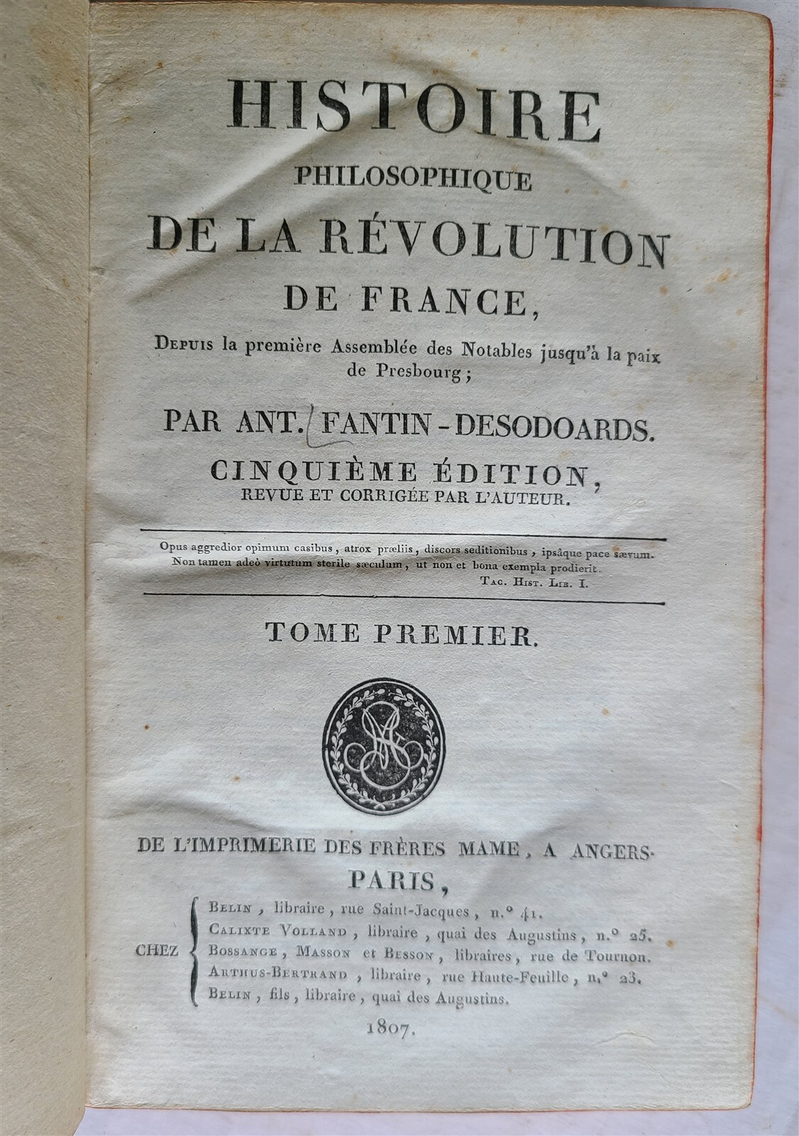 1806 HISTORY of FRENCH REVOLUTION 10 VOLUMES antique in FRENCH