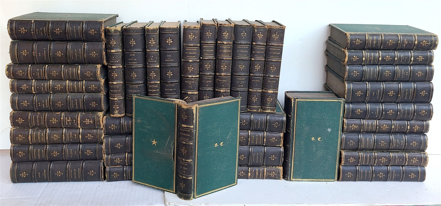 1818 FRENCH THEATRE PLAYS 38 VOLUMES antique DECORATIVE BINDINGS