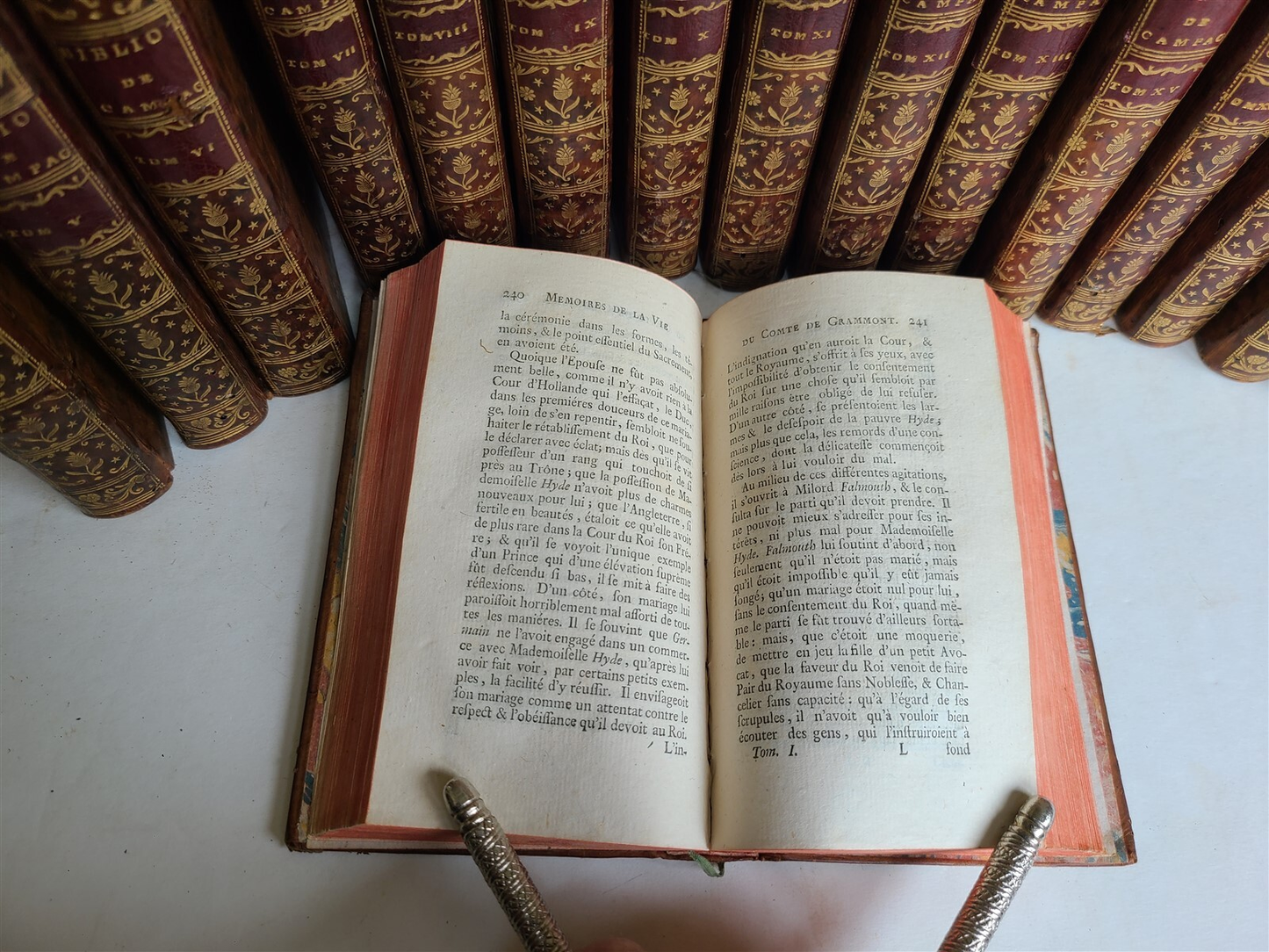 1761-1769 BIBLIOTHEQUE DE CAMPAGNE 21 VOLUMES antique in FRENCH DECORATIVE BOUND