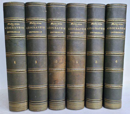 1875 WORLD'S GEOGRAPHY 6 VOLUMES antique in FRENCH ILLUSTRATED