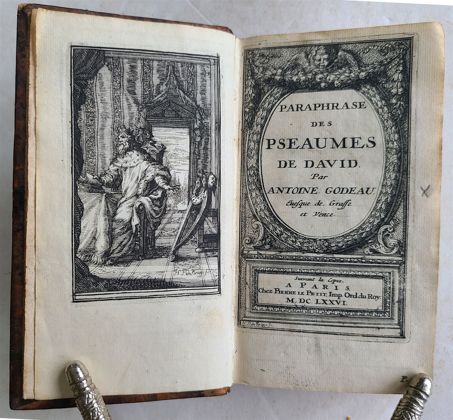 1676 PARAPHRASE UPON THE PSALMS of DAVID antique in FRENCH