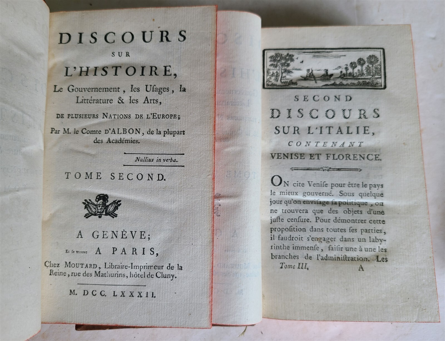 1782 EUROPEAN HISTORY 4 VOLS antique in FRENCH by Comte de Albon