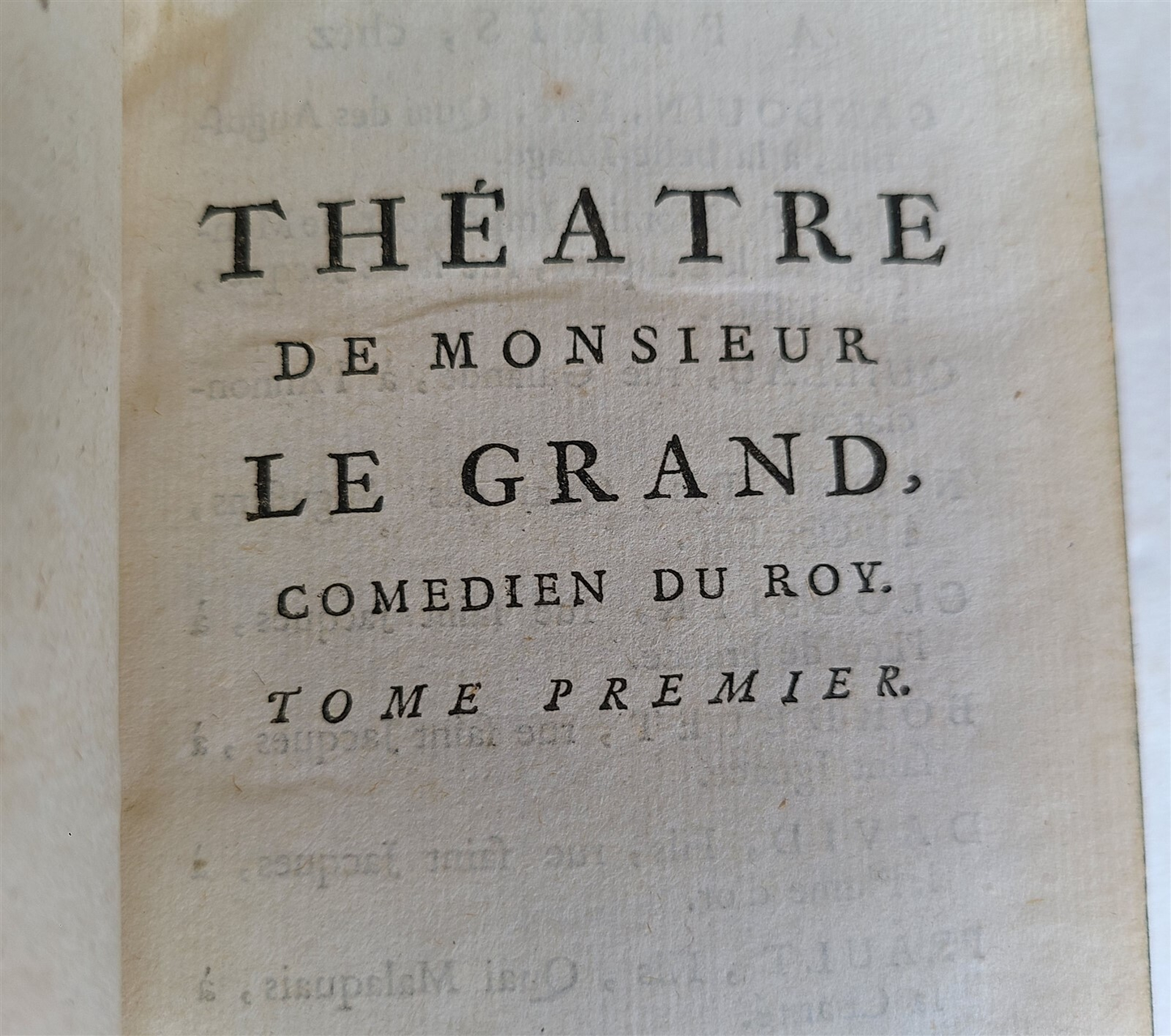 1742 FRENCH THEATRE PLAYS 4 VOLS antique Theatre de Monsieur Le Grand comedien