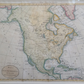 1797 MAP of NORTH AMERICA antique FRAMED from GAZETTER of JEDIDIAH MORSE